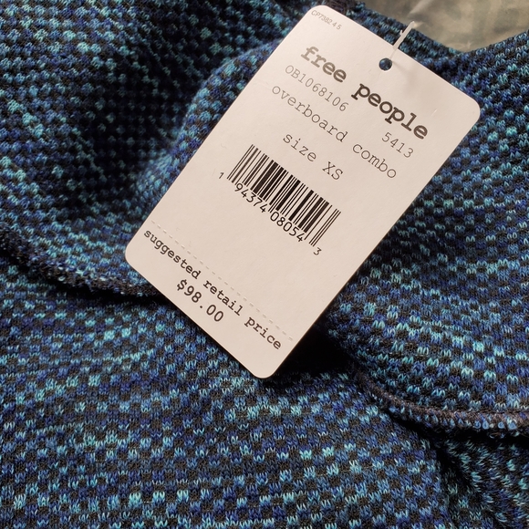 Free People Sunny Days Blue Turtleneck Top Size XS NWT - Picture 8 of 16